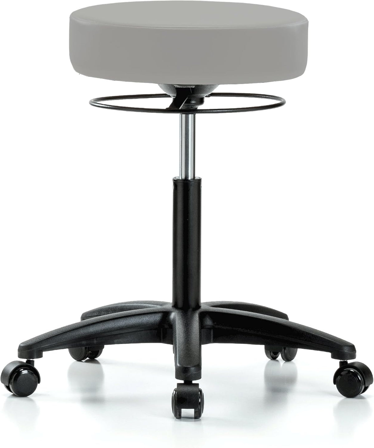 Black Vinyl Rolling Adjustable Salon Stool Y726