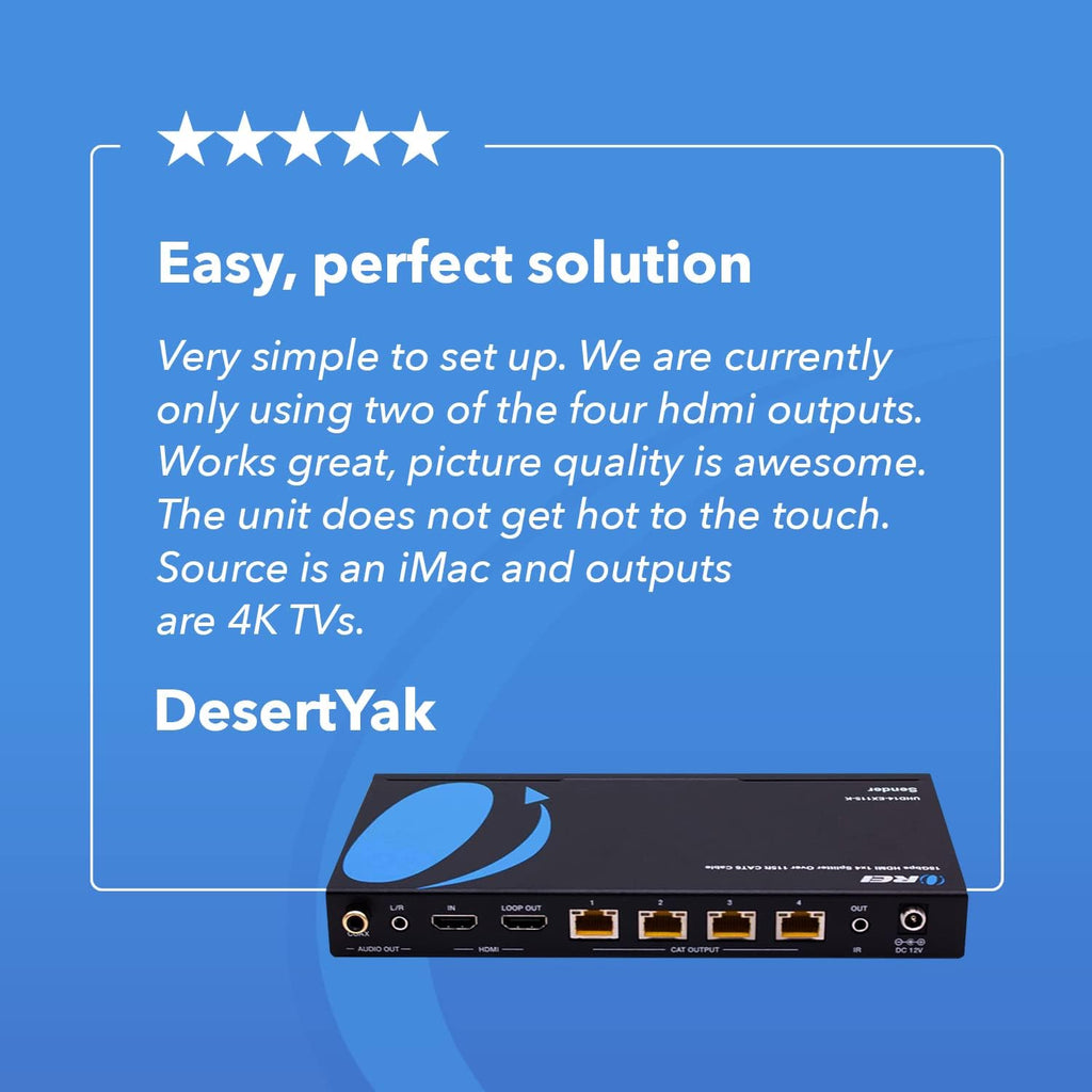 1x4 HDMI Extender Splitter 4K Over Single Cable CAT6/7 G71704