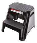 Black 2-Step Molded Plastic Step Stool L509507