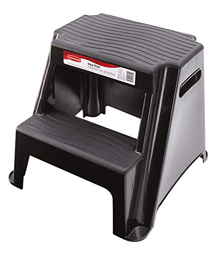 Black 2-Step Molded Plastic Step Stool L509507