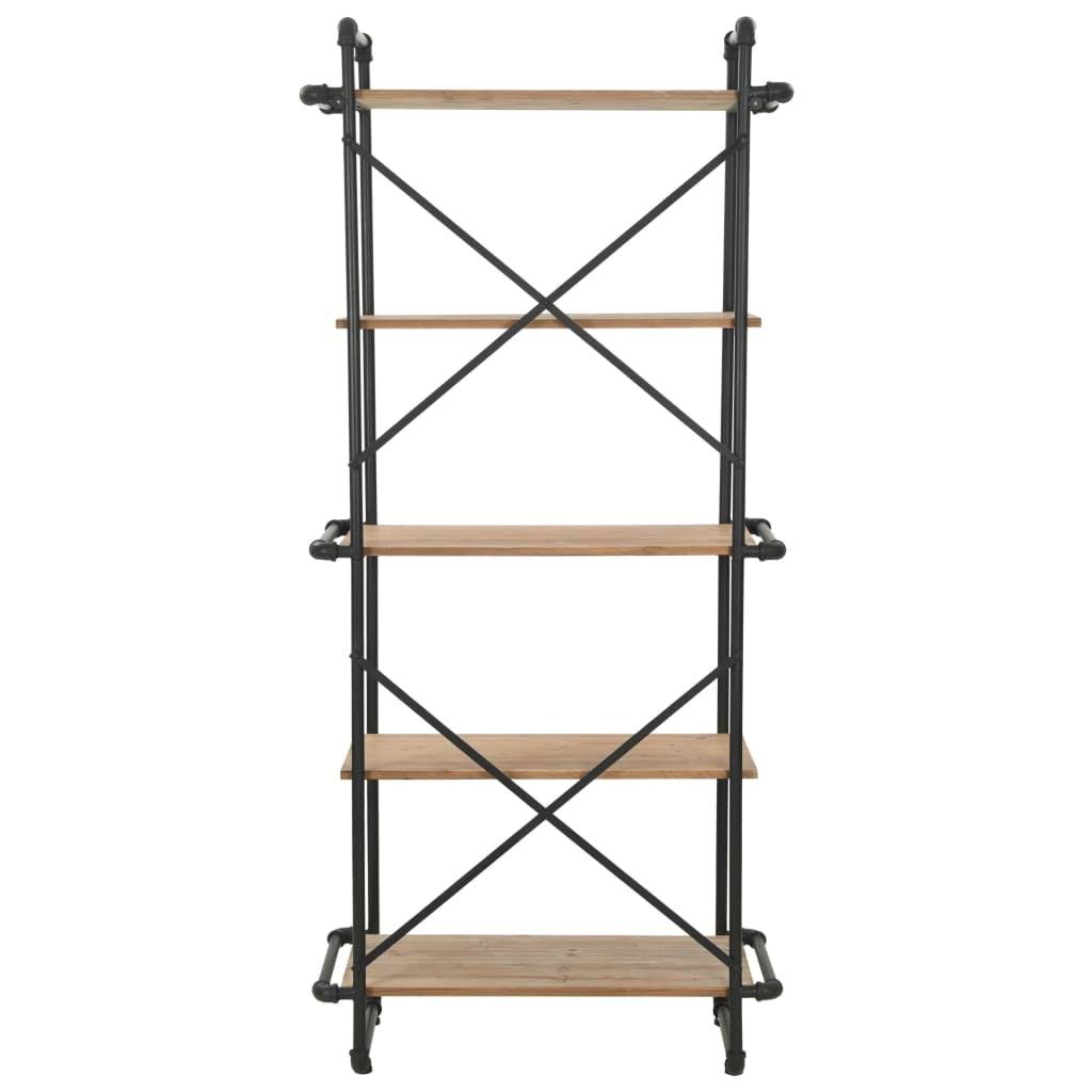 Solid Firwood and Steel Bookcase J936