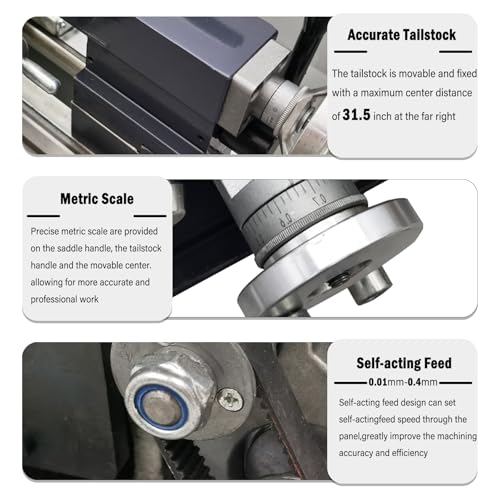 1100W Brushless Mini Metal Lathe 8"×16" Bench R665798