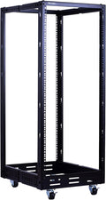 25U Open Frame Server Rack, 4 Post Adjustable Depth with Casters U838