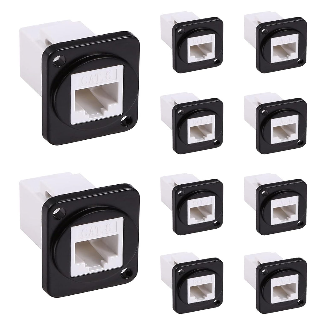 RJ45 Socket Panel Mount Connector, CAT6/CAT5E/CAT5 Female to Female LAN Adapter L530