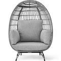 Oversized Wicker Egg Chair with 4 Cushions D569