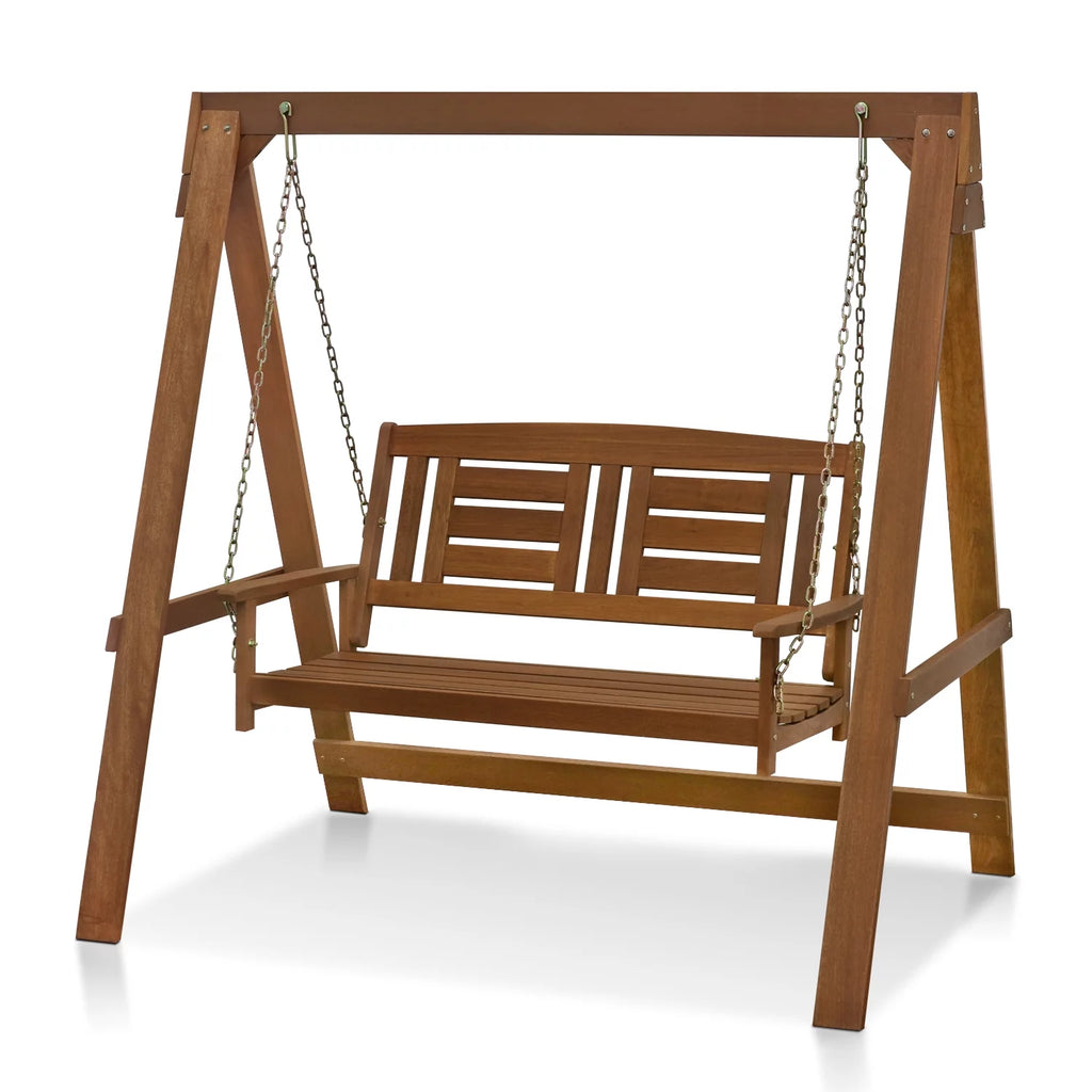 Hardwood Hanging Porch Swing with Stand C11353