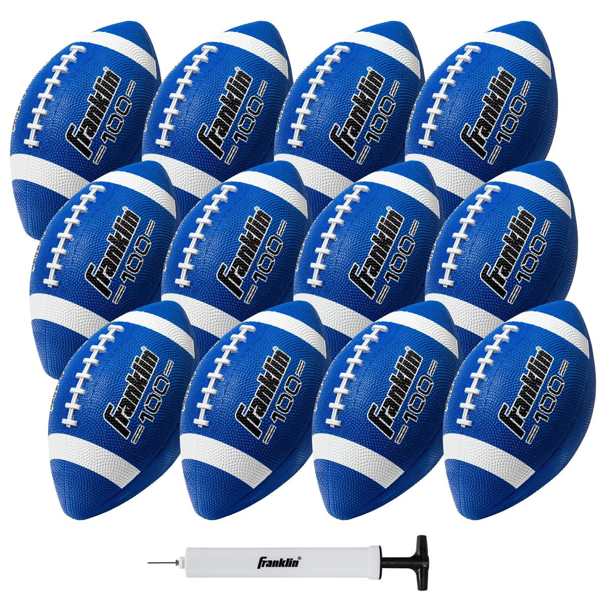 Junior Size Rubber Football 6 Pack with Pump B1047