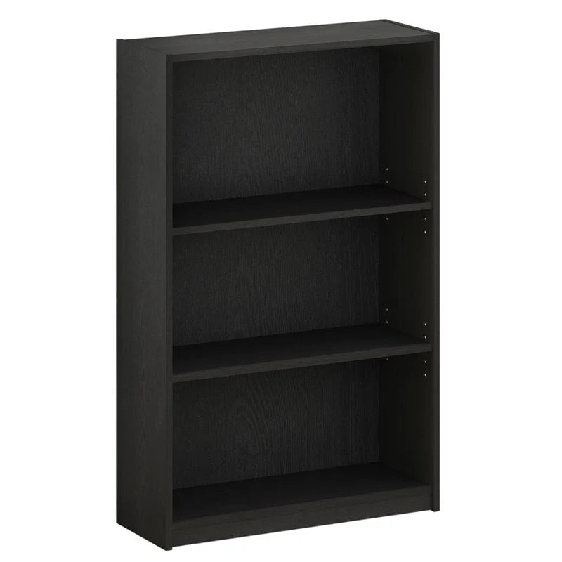 3-Tier Adjustable Shelf White Wood Bookcase C1644