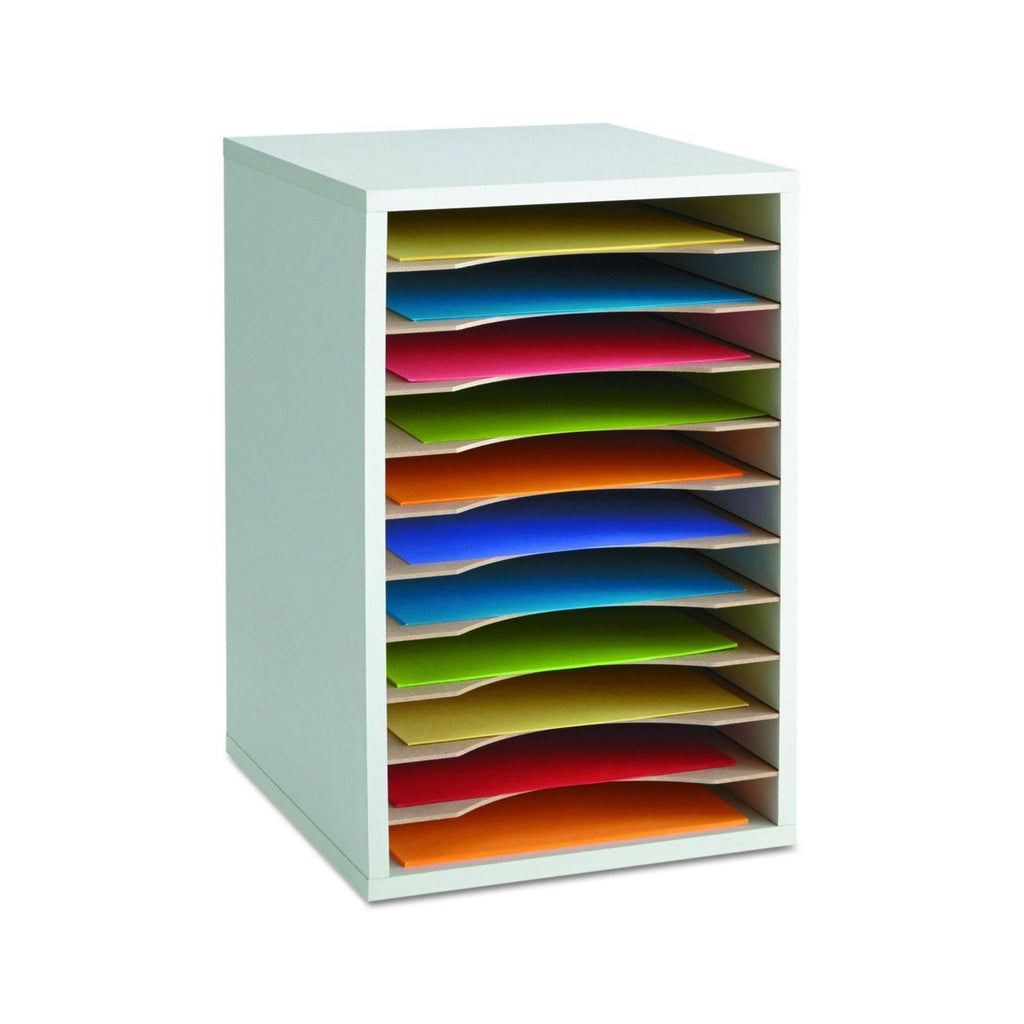 Gray 11 Compartment Vertical Desk Top Sorter S855342