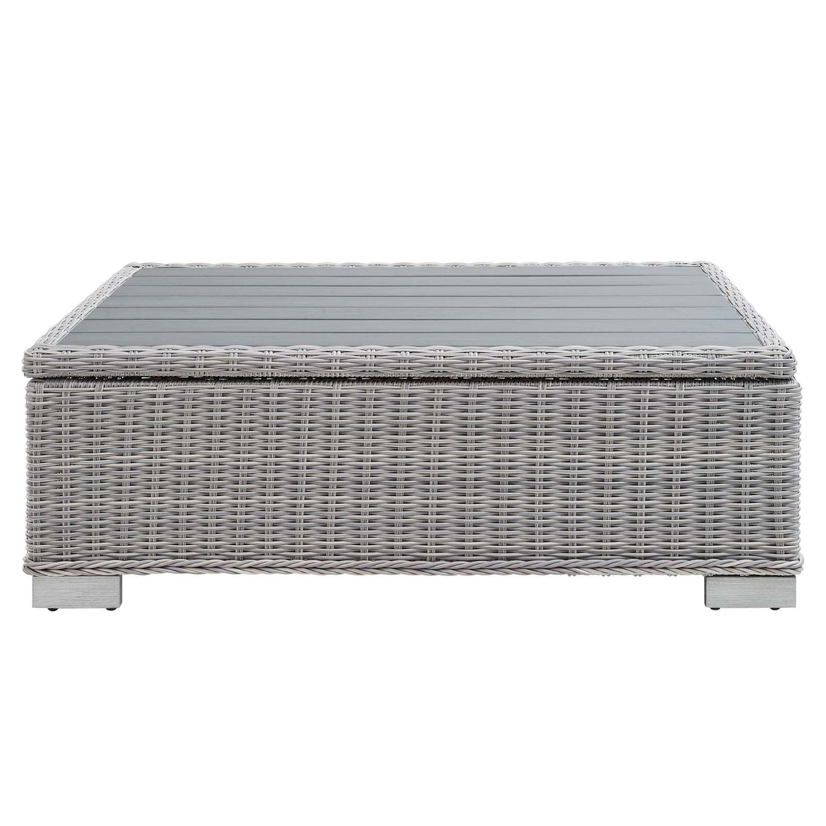 45" Light Gray Wicker Rattan Outdoor Coffee Table F1238