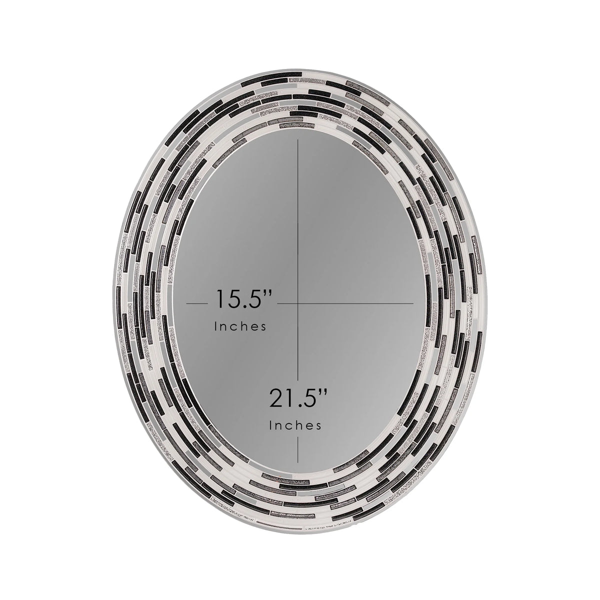Charcoal Framed Oval Wall Vanity Mirror 23" x 29" W700555