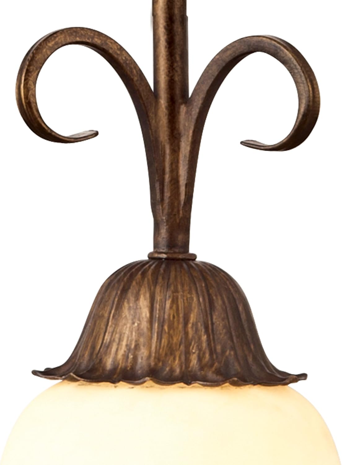 Ebony Gold Finish Burnt Scavo Glass One-Light Pendant S980323