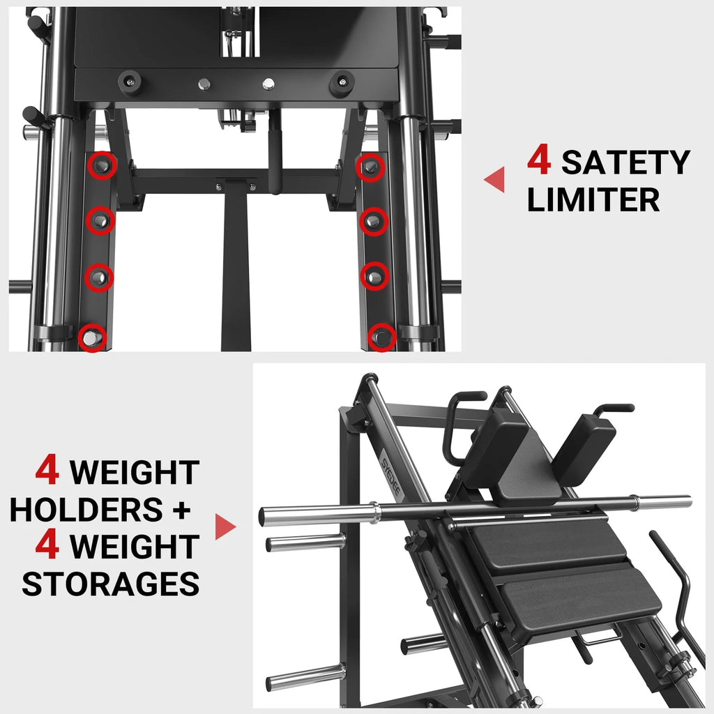 Leg Press Hack Squat Machine with Weight Storage P65922