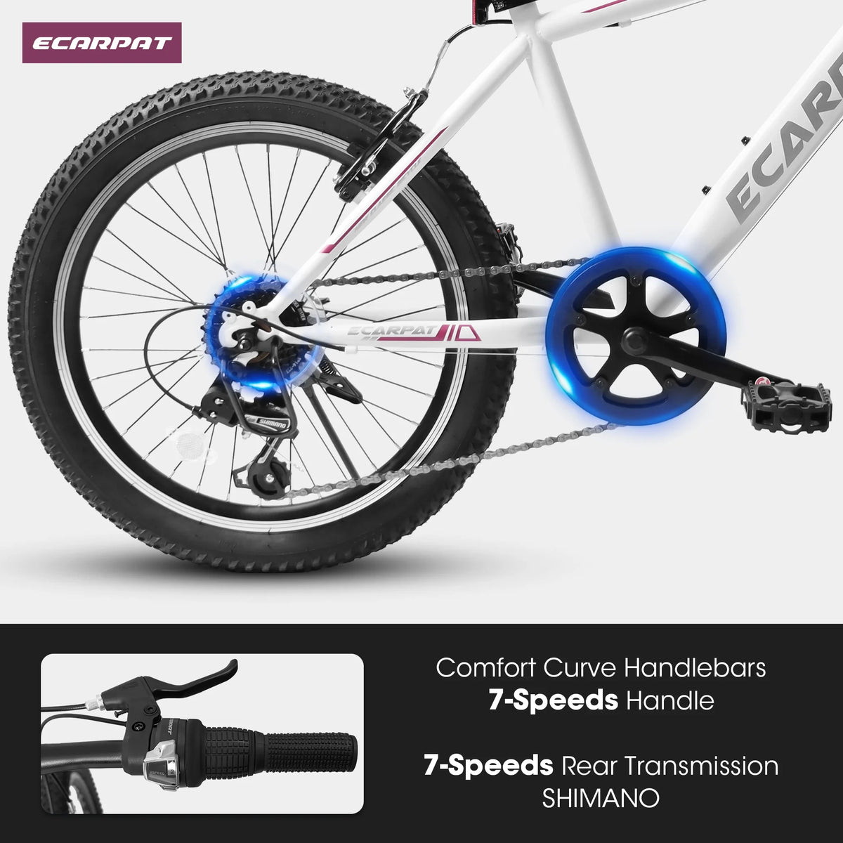 20 inch 7 Speed Black Kids Bike W304785