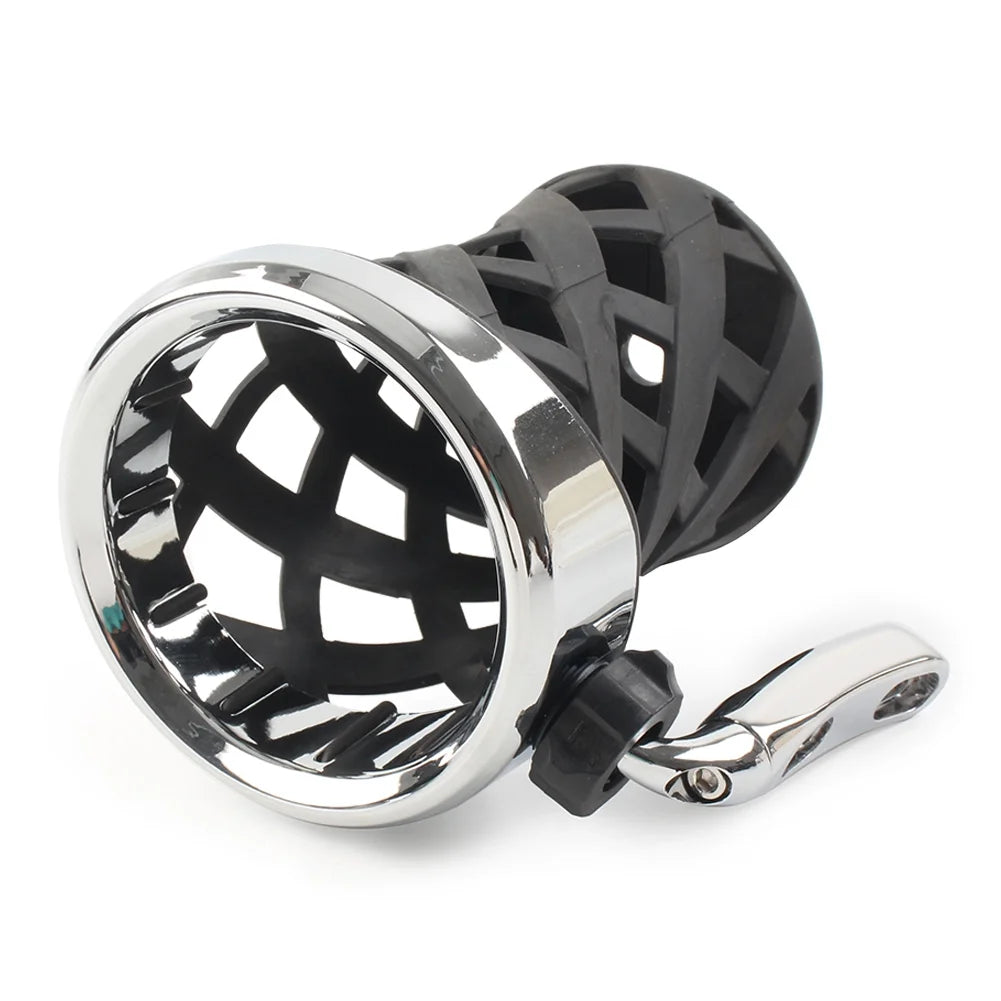Motorcycle Handlebar Cup Holder Drink W/ Mesh Basket Mount Universal Longer H521334