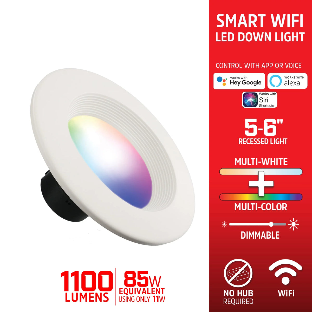 4-Pack Smart Wi-Fi Multi Color LED Recessed Downlight BR30 V496