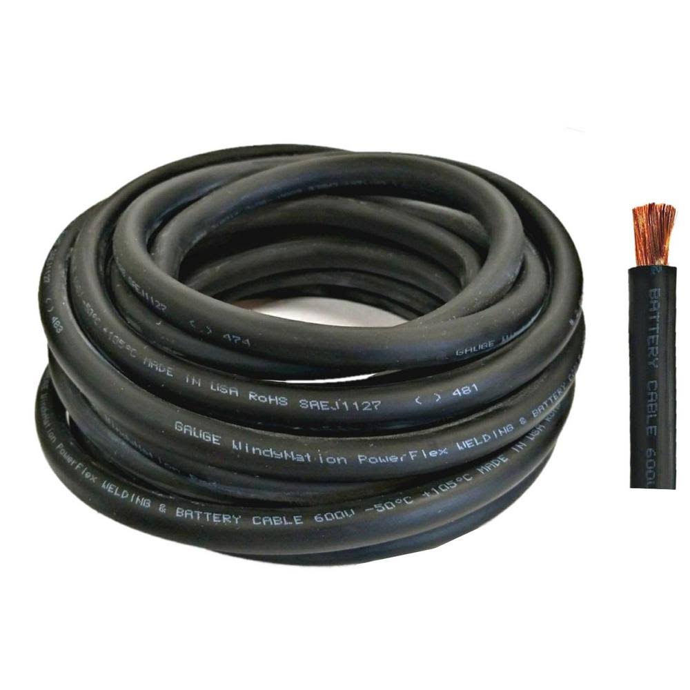 15 ft. 2/0-Gauge Black Pure Copper Flexible Cable Wire L947376