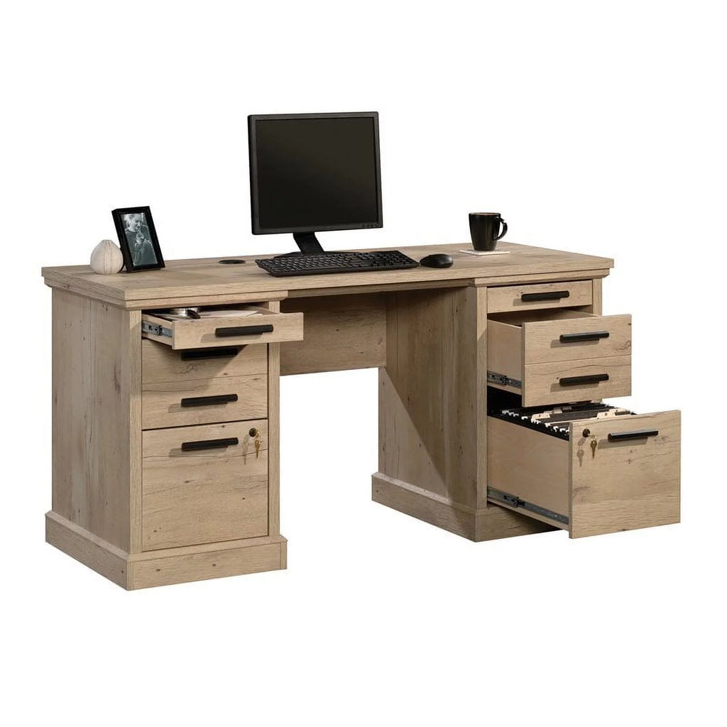 60" Engineered Wood Credenza Desk in Prime Oak H414