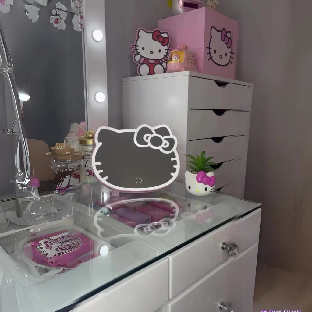 LED Table Mirror with Lights and Touch Sensor Switch J104554