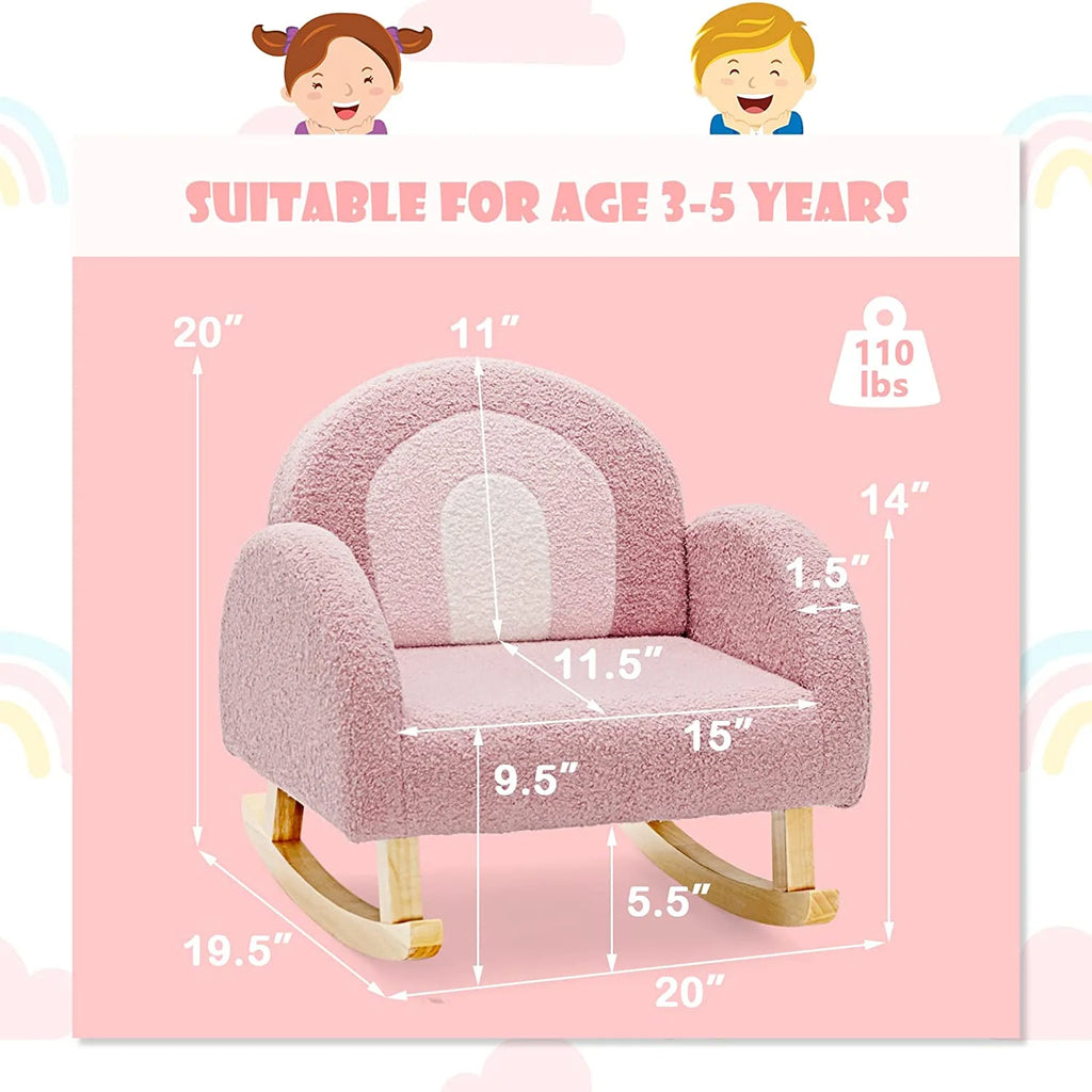 Pink Plush Kids Sofa S7692