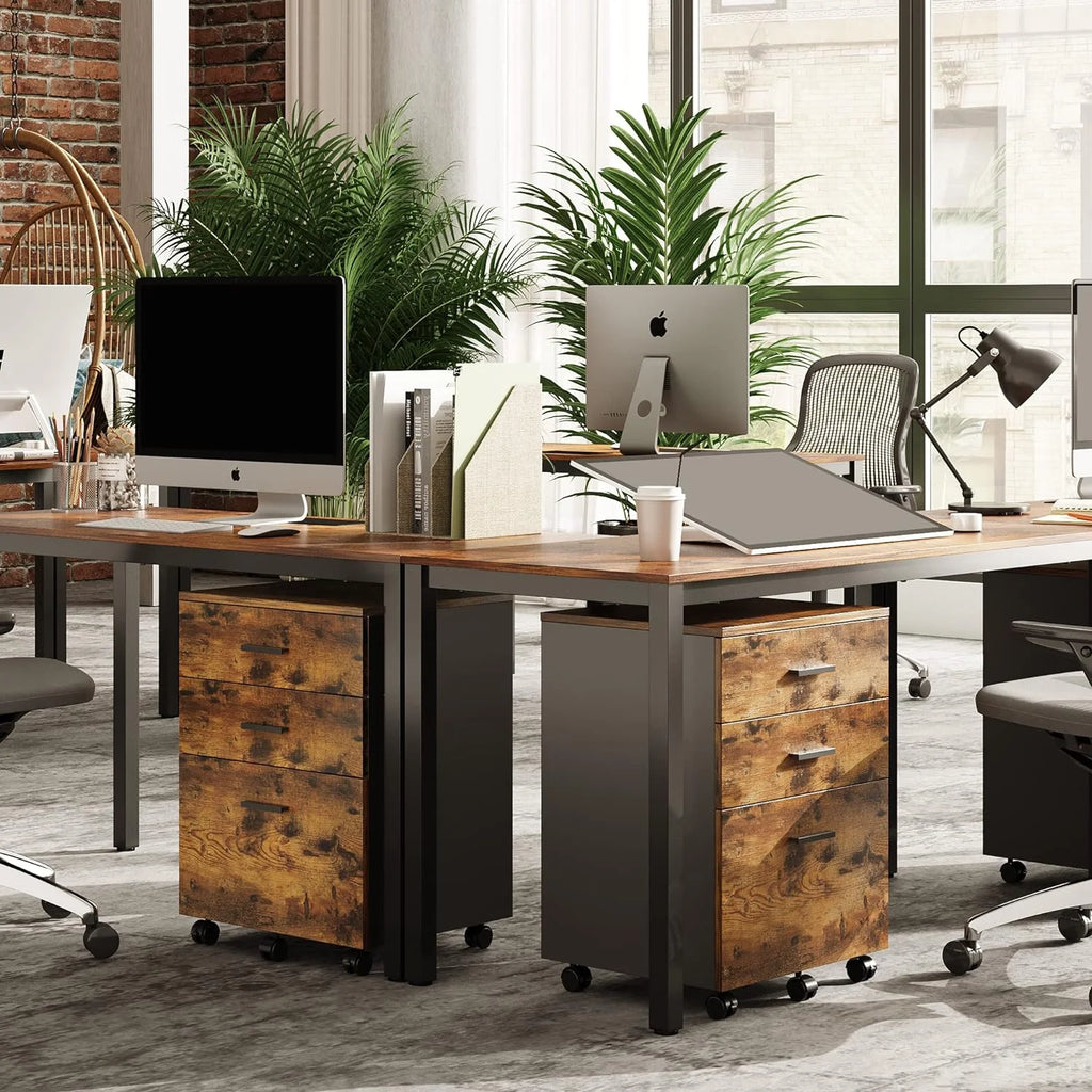 3 Drawer Wood Rolling File Cabinet Y20732