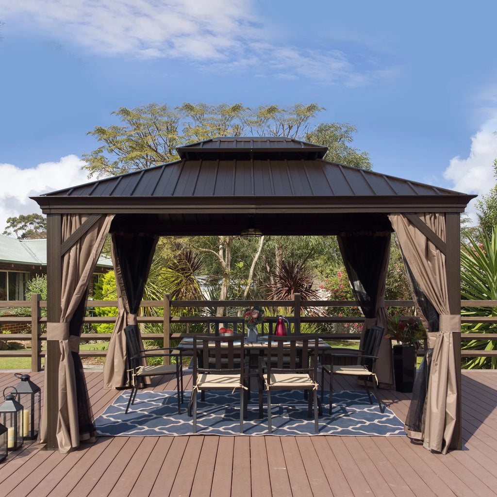 12 ft. W x 10 ft. D Aluminum Hardtop Gazebo X183691