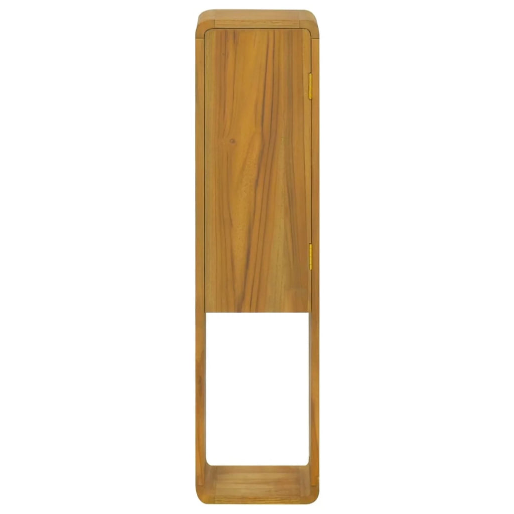 Wall Mounted Teak Wood Bathroom Cabinet with Door and Shelves V51021