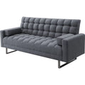 Adjustable Gray Sofa with Tufting and Sled Base Y672