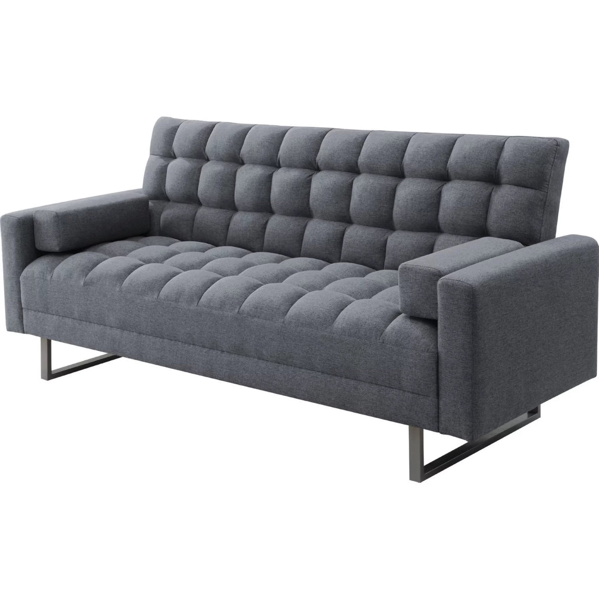 Adjustable Gray Sofa with Tufting and Sled Base Y672