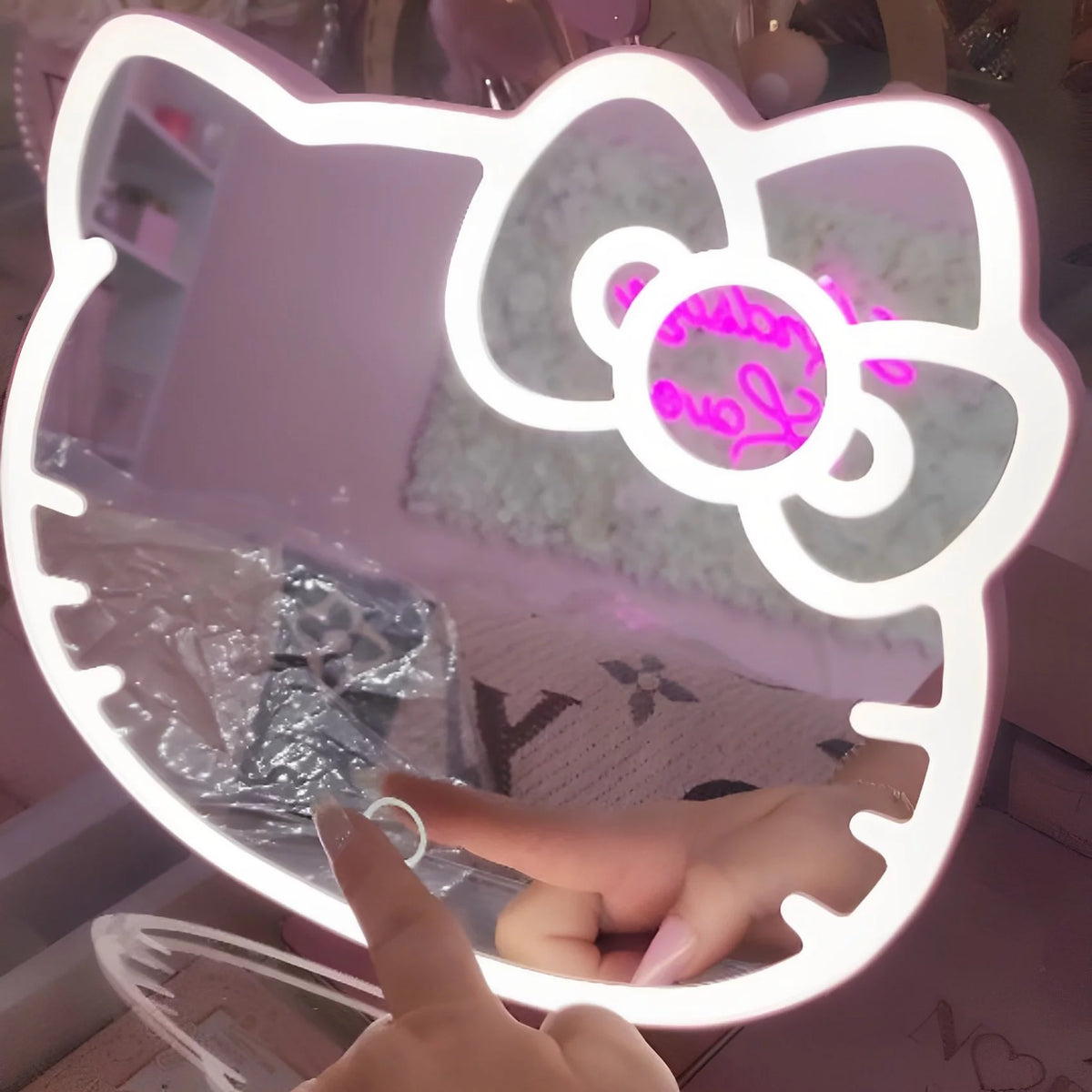 LED Table Mirror with Lights and Touch Sensor Switch J104554