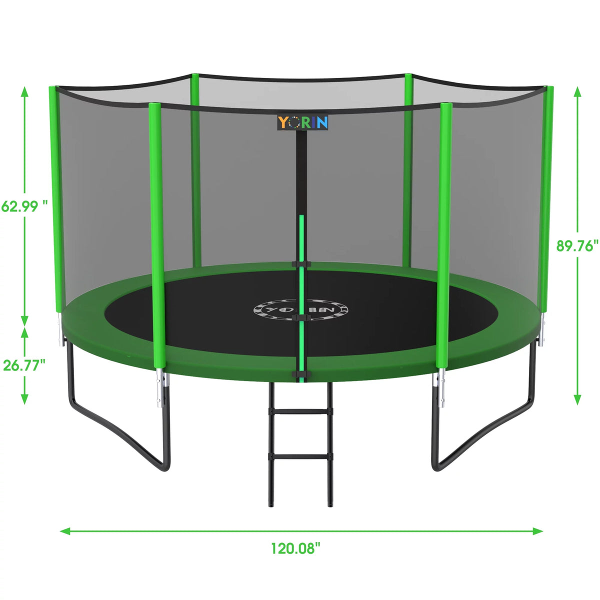 8 FT Round Trampoline with Enclosure Net and Ladder J53618