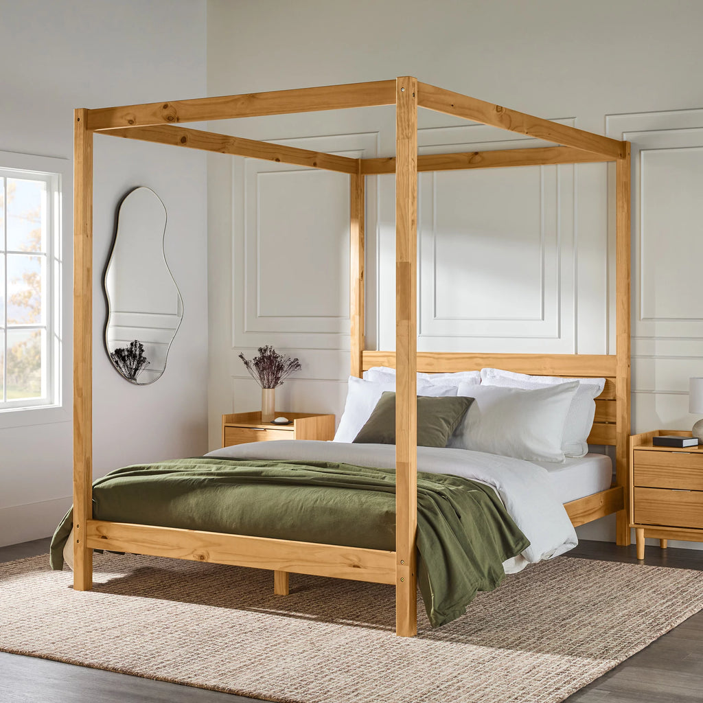 Queen Wood Canopy Bedframe V76896