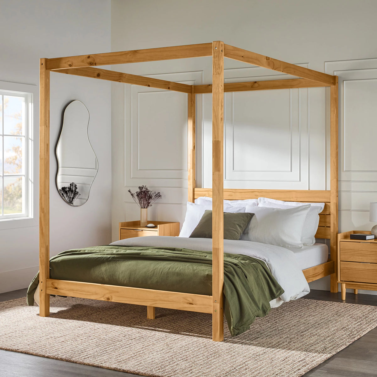 Queen Wood Canopy Bedframe V76896