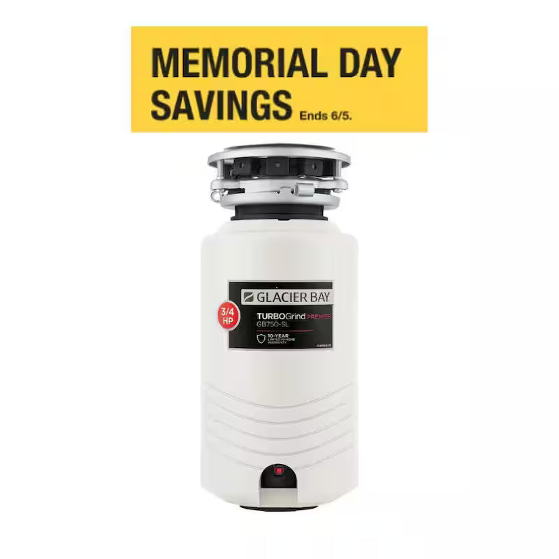3/4 hp. Continuous Feed Garbage Disposal with Power Cord T58809