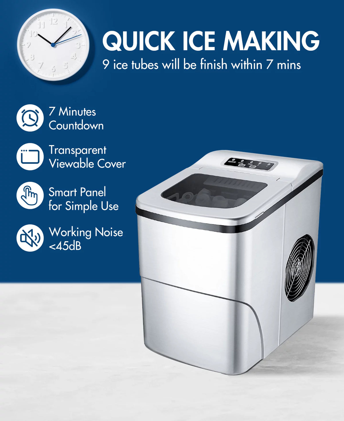 Portable Countertop Ice Maker 26lbs/Day T50396