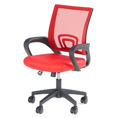 Light Gray Ergonomic Mid-Back Mesh Office Chair with Lumbar Support L4990