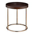Espresso Mid-Century Side Table with Copper Legs S655