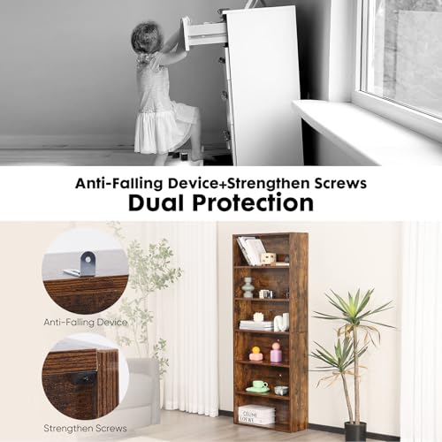 6 Shelf 63 Inch Tall Black Bookcase D525