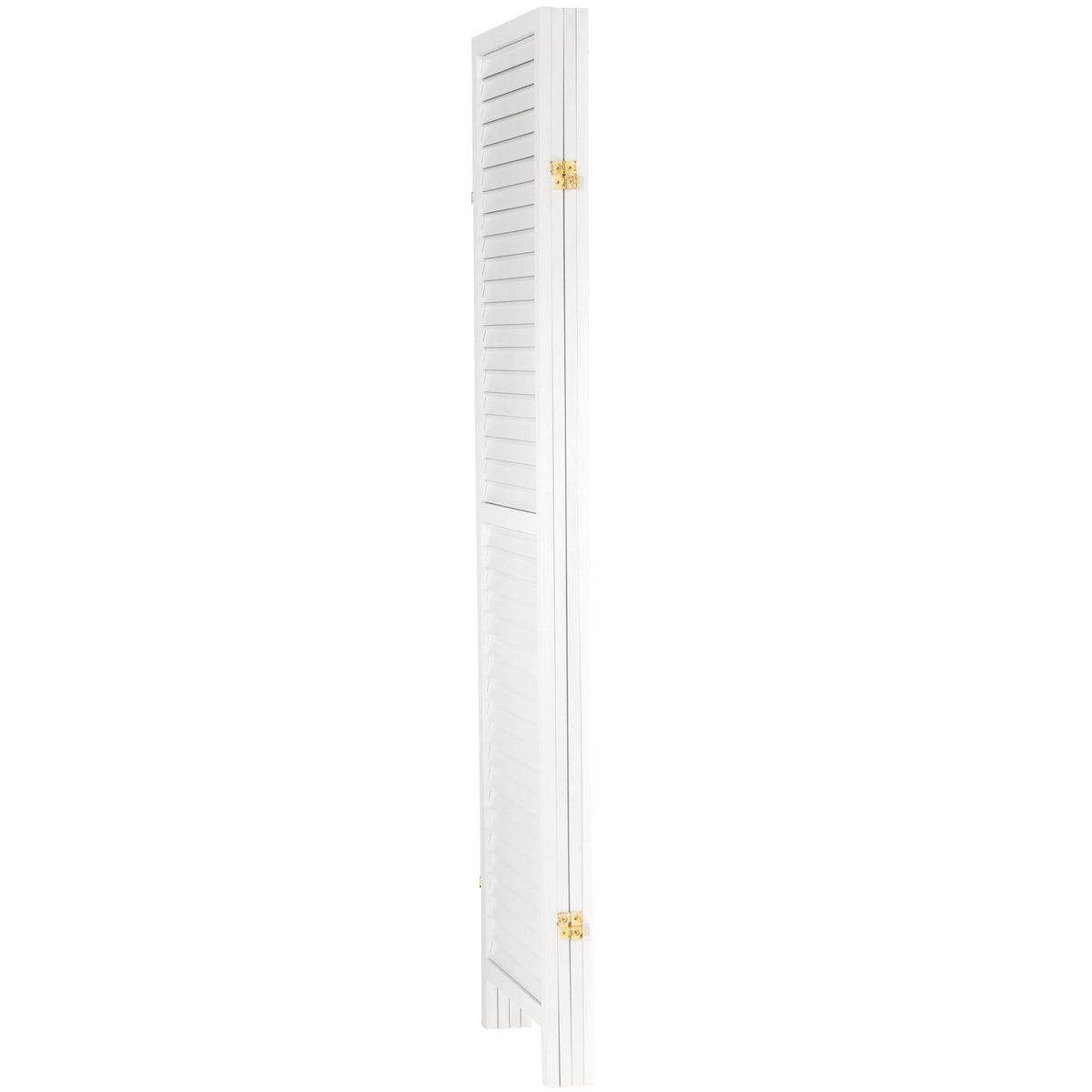 6 ft. Tall Wooden Louvered Room Divider White - 4 Panel C8446