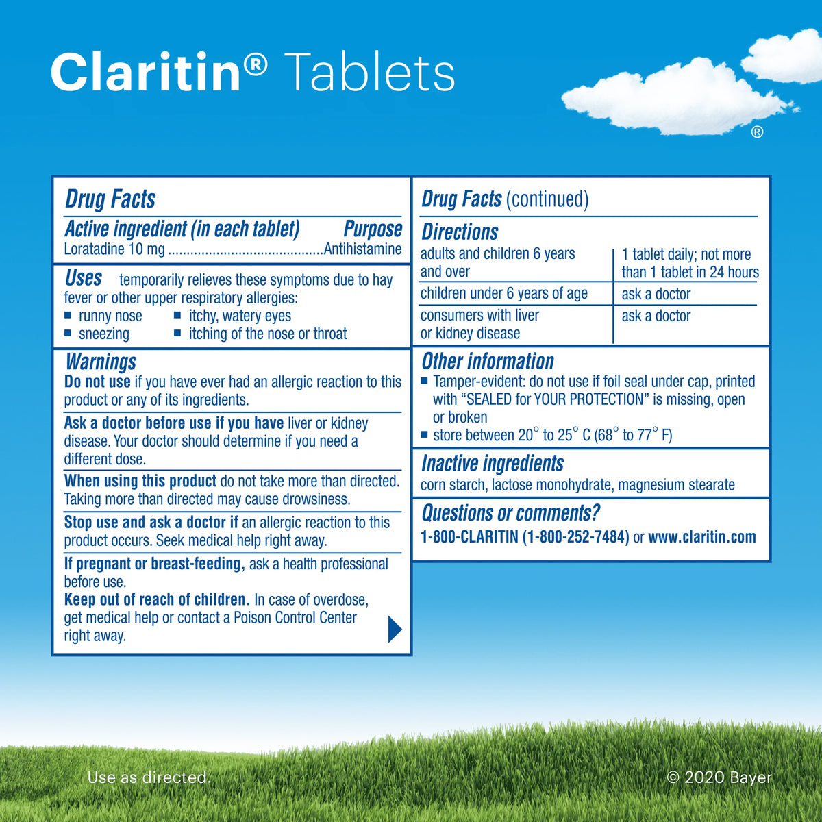 Loratadine Antihistamine Tablets 30 Ct D476