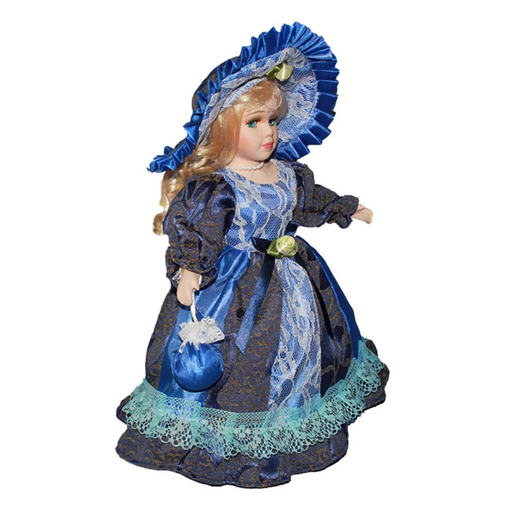 Antique Elegant Porcelain Girl Doll Standing Figurines Handicraft Dolls F795