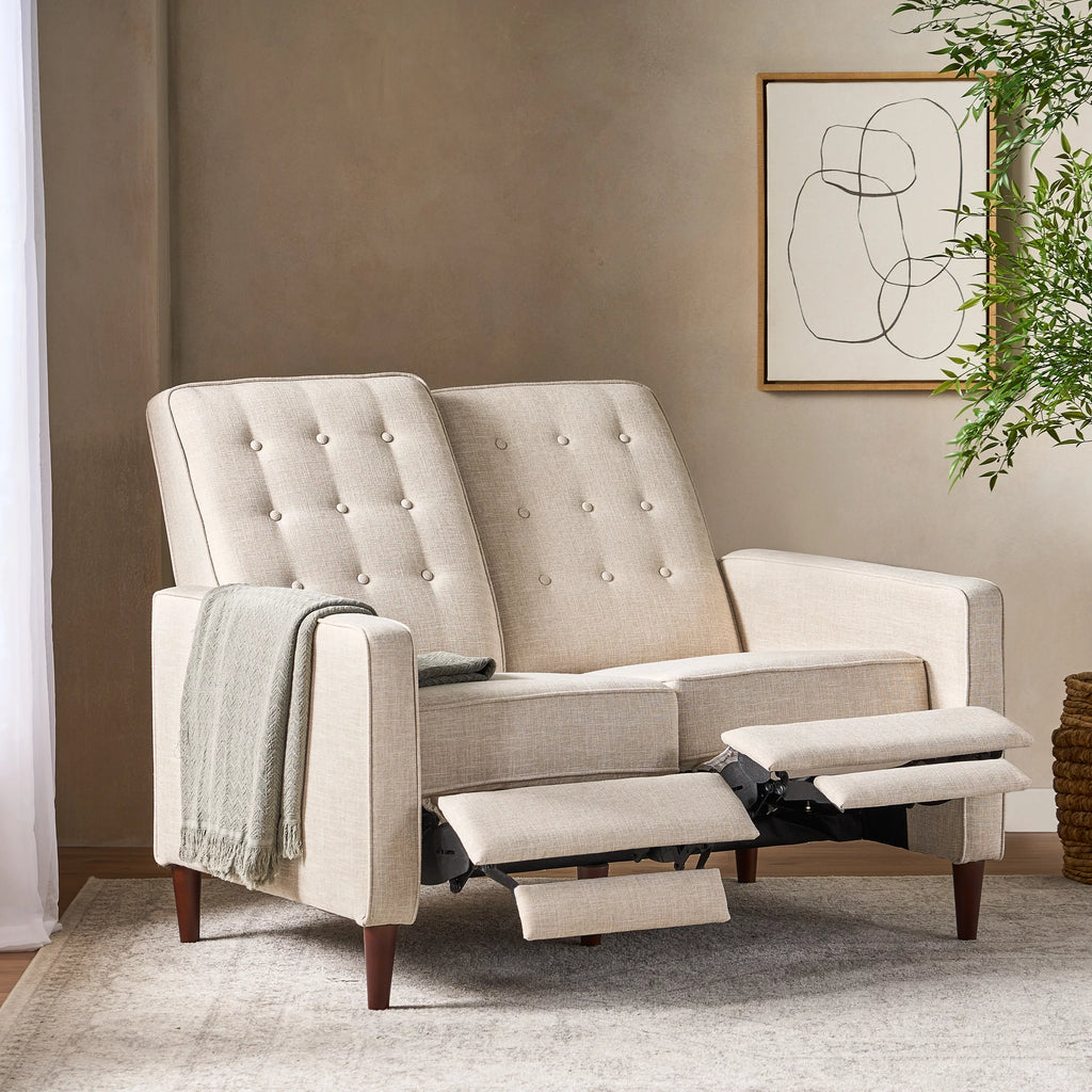 Dark Espresso Wheat Upholstered Pushback Recliner R471914