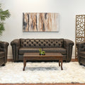Faux Leather Chesterfield Sofa J349779