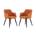 Orange Wooden Dining Chairs 2ct E97760
