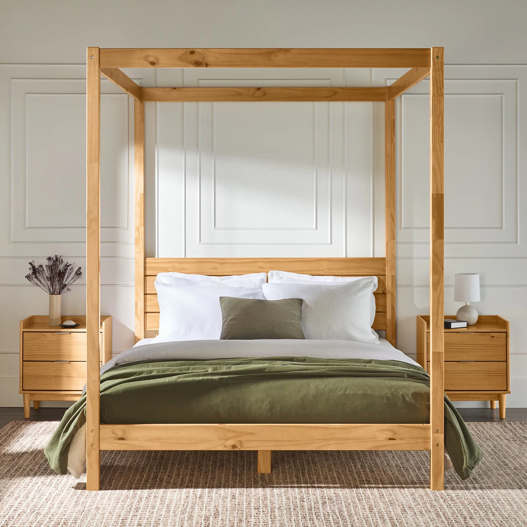 Queen Wood Canopy Bedframe V76896