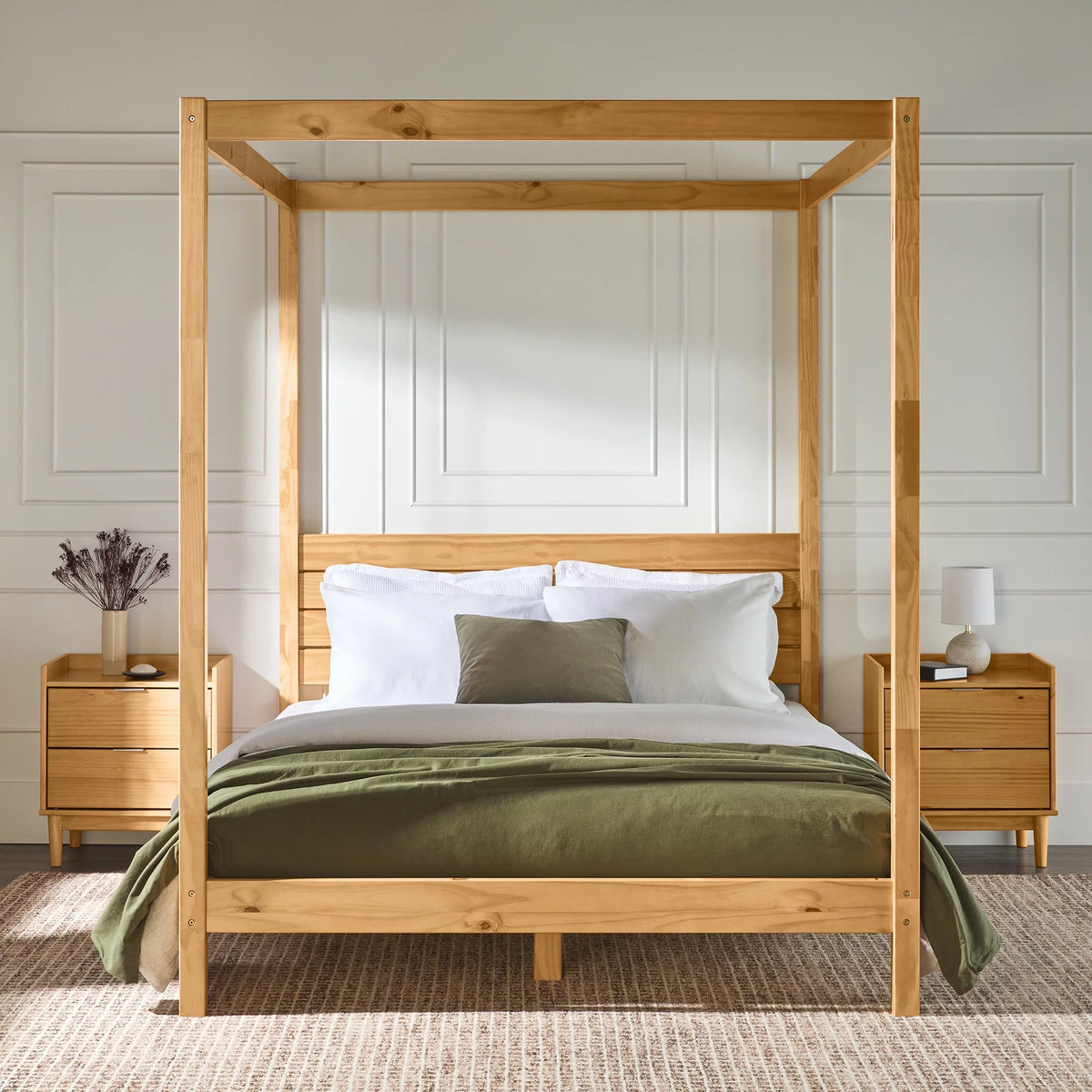 Queen Wood Canopy Bedframe V76896