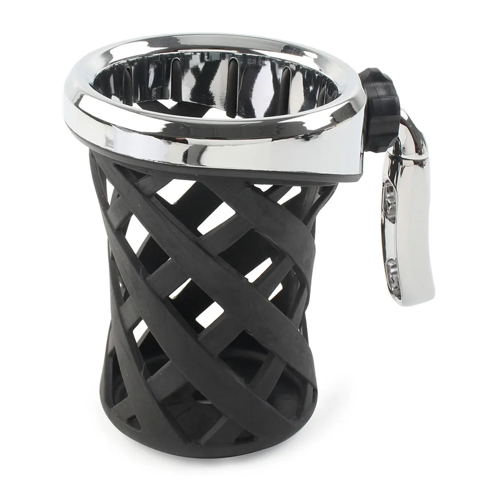 Motorcycle Handlebar Cup Holder Drink W/ Mesh Basket Mount Universal Longer H521334