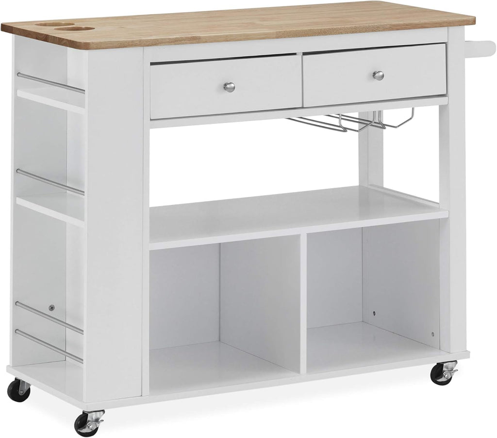Black Kitchen Cart with Wheels Q616