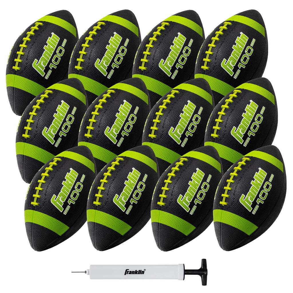 Junior Size Rubber Football 6 Pack with Pump B1047