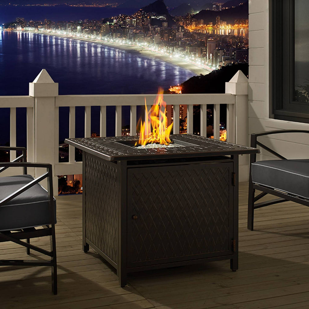 Antique Bronze Square Aluminum Fire Pit Z456406